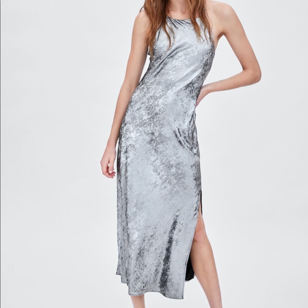 Metallic dress from Zara